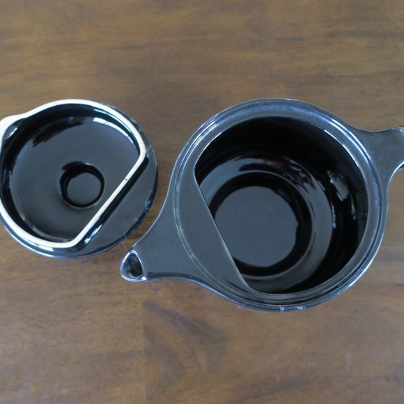 Vintage 80's Waechtersbach Black Mable Teapot - Picture 3 of 3